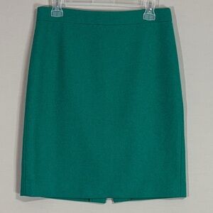 J.Crew “The Pencil Skirt” Emerald Green Wool Blend Skirt Size 6